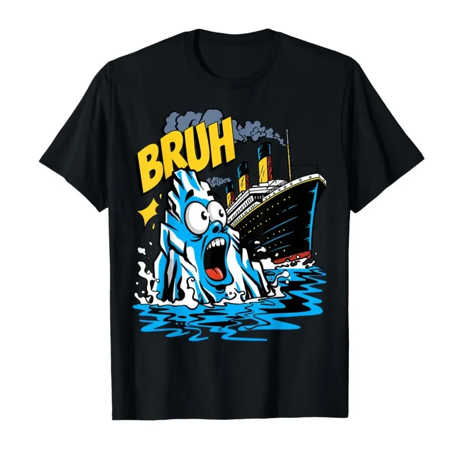 

Funny Titanic Iceberg - Kawaii Bruh Titanic Meme T-shirt For Men Women 100% Cotton T Shirts Short Sleeve Tops 0501-2