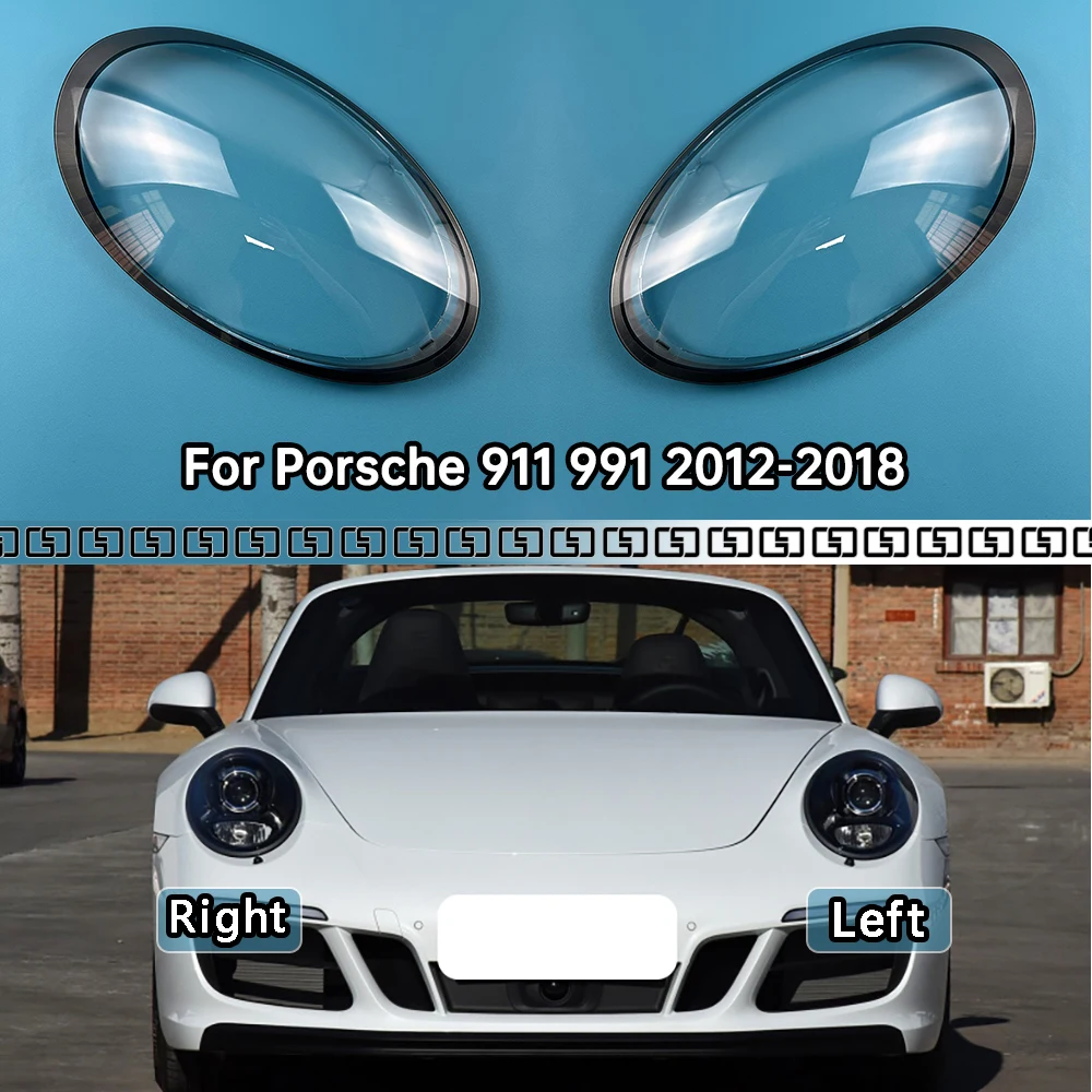 

For Porsche 911 991 2012-2018 Front Headlamp Transparent Cover Lampshade Lamp Shell Masks Headlight Shade Lens Plexiglass