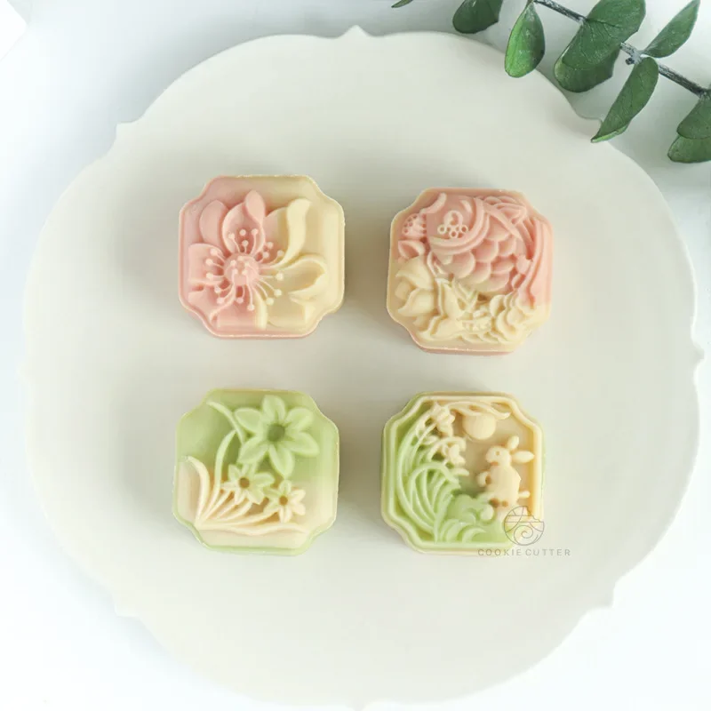 Window edge flower koi fish flower mung bean cake mold Mid-Autumn Festival carp daffodil lotus moon cake mold Chinese yam