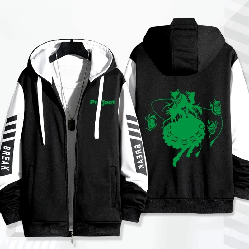 Anime TouHou Project Hata No Kokoro Zip Up Hoodies High Quality Fashion Long Sleeve Zipper Sweatshirt Men Women Casual Tracksuit