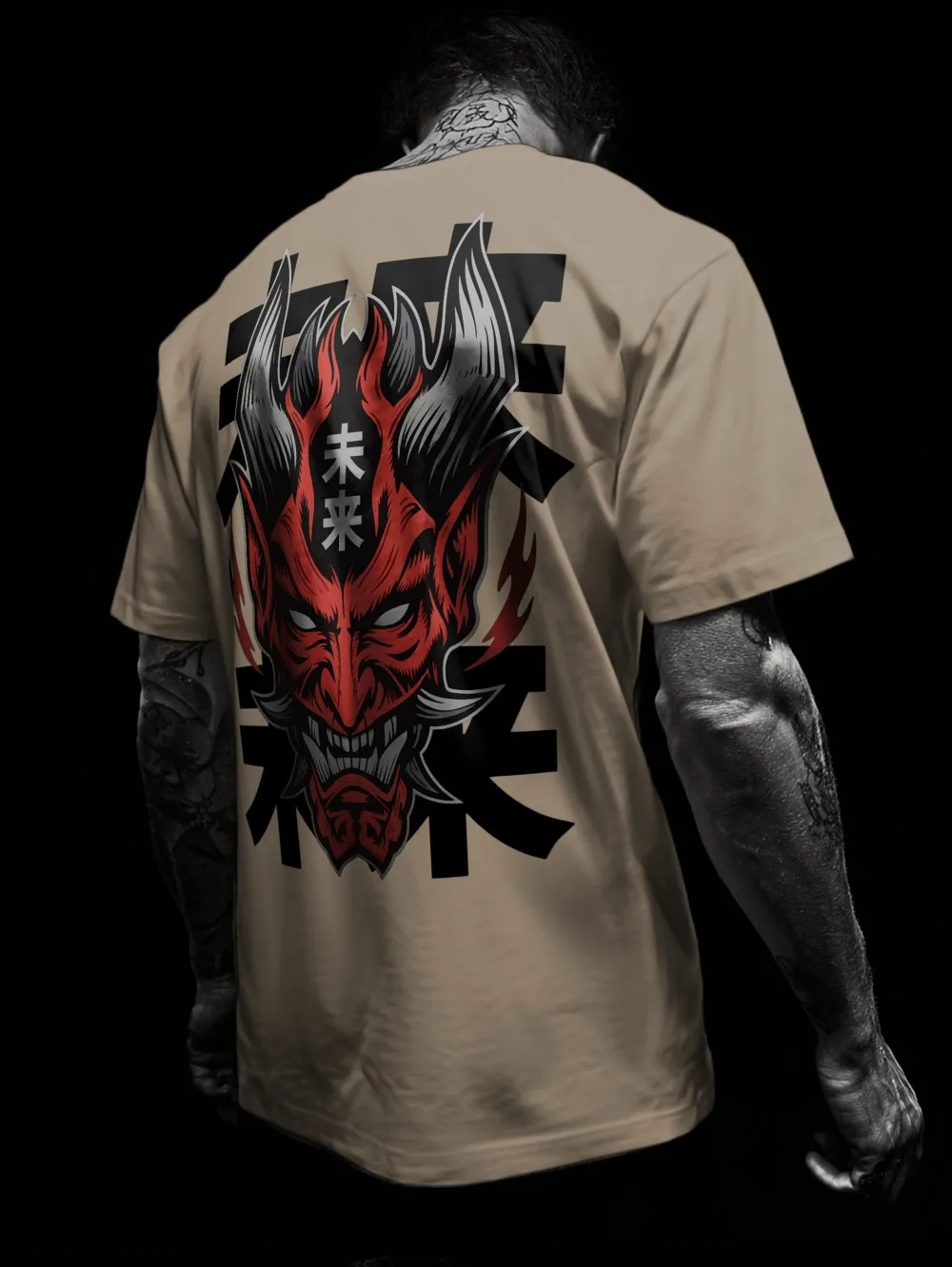 Neue Sommer-Ghost-Maske für Herren, futuristischer Buchstabendruck, bequemes und atmungsaktives T-Shirt mit Rundhalsausschnitt für den Outdoor-Streetwear-Bereich – Detail 10