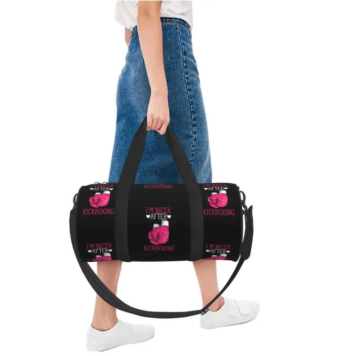 Bolsas deportivas divertidas de Kickboxing, regalo de artes marciales, bolsa de gimnasio de entrenamiento, bolsos Retro grandes, patrón de pareja, bolsa de Fitness al aire libre