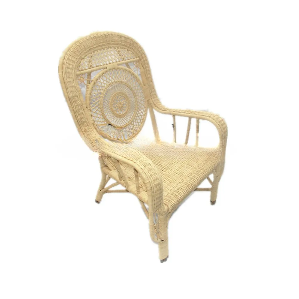 Rattan Furniture Bamboo Rattan Woven Rattan Single Persian Armrest Armchair Old  Chair