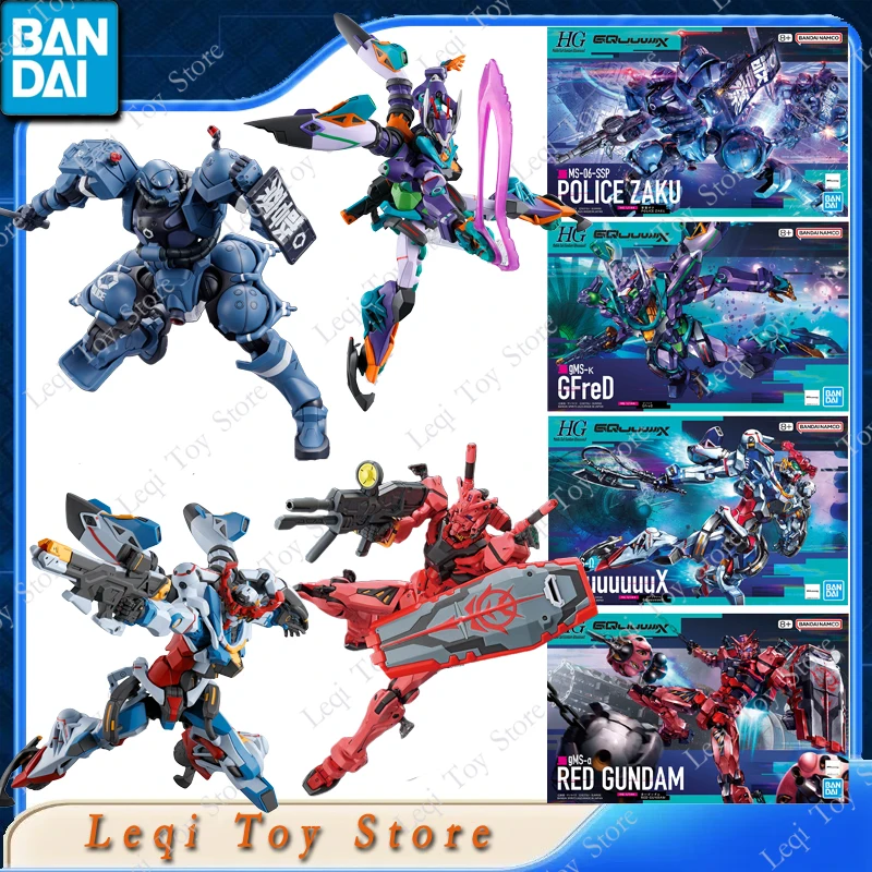 Bandai véritable HG GMS-K-α-Ω rouge GUNDAM GquuuuuuX MS-06-SSP POLICE ZAKU GFreD figurines d'anime d'action jouet assemblage modèle ornements
