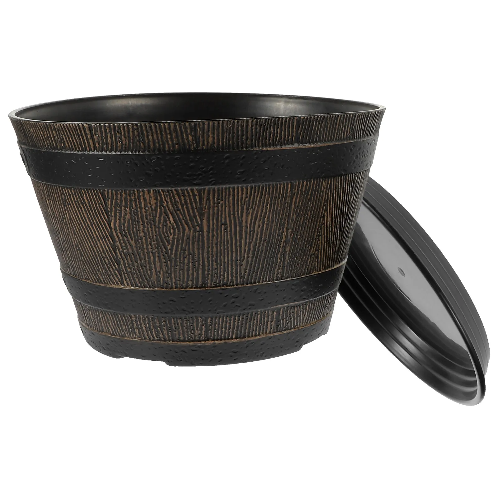 

1 set Resin Flowerpot Gardening Planter Container Thickened Plastic Plant Pot for Balcony Garden Yard Decor