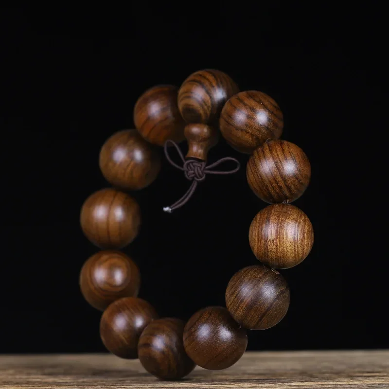 زهرة سوداء الكمثرى الخشب سوار 2.0 للجنسين الخشب الأحمر مجوهرات شعبية الاكسسوارات الخشبية البوذية سبحة صلاة لوازم الحرفية #2