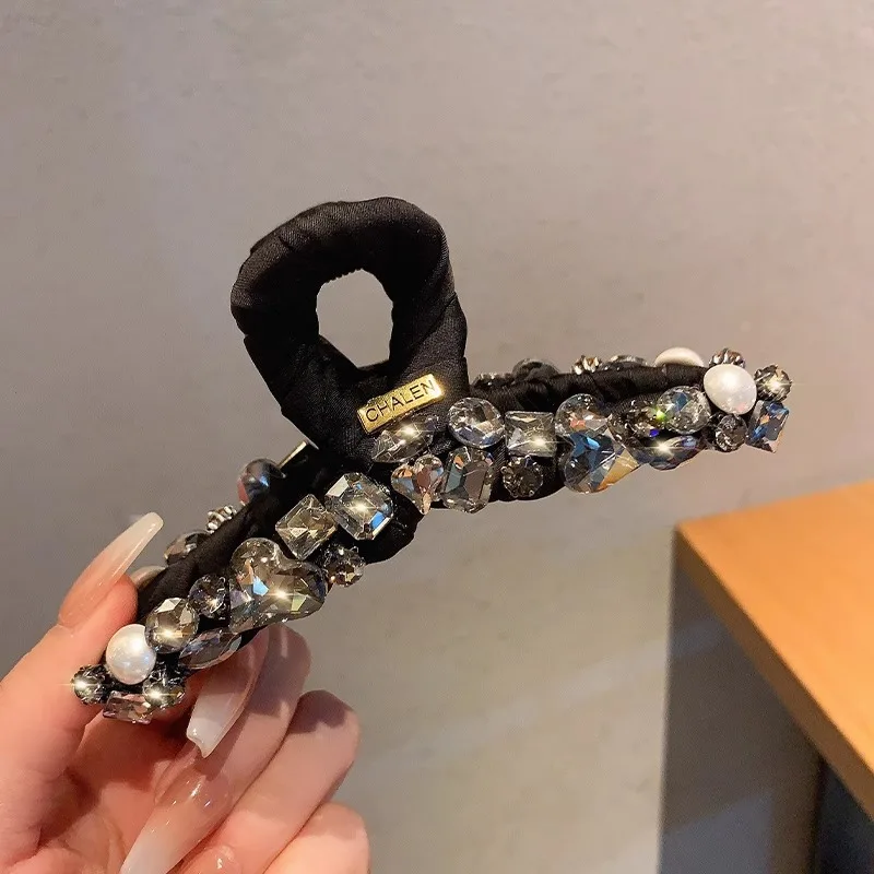 Horquilla de cristal coreana para mujer, accesorios para el cabello con Clip de tiburón de gran tamaño
