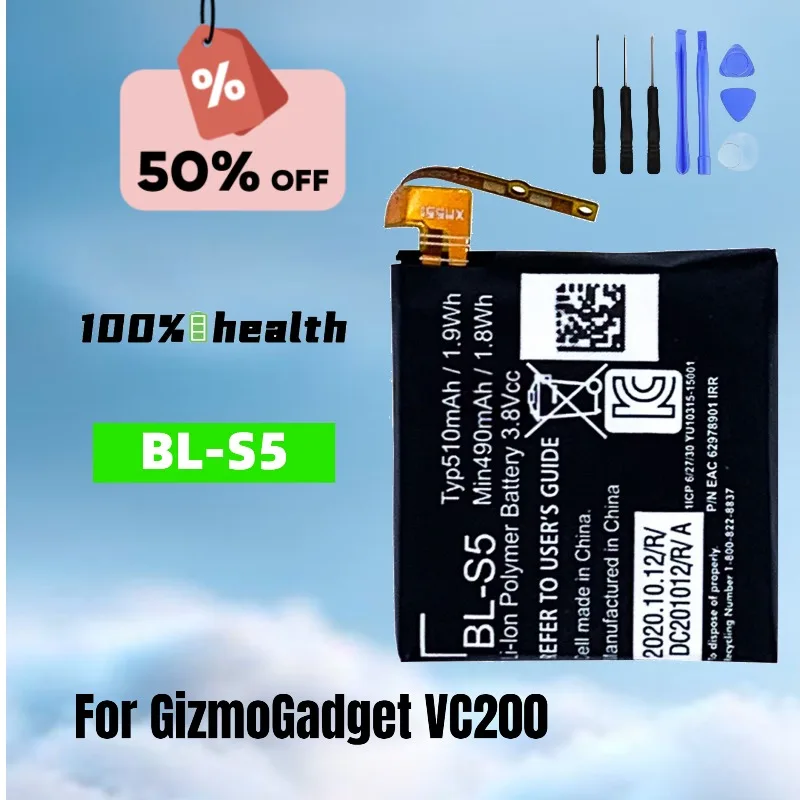 

BL-S5 510mAh Durable Smart Watch Battery for LG Watch VC200 Built-in Battery Panel Rechargeable Lithium Battery