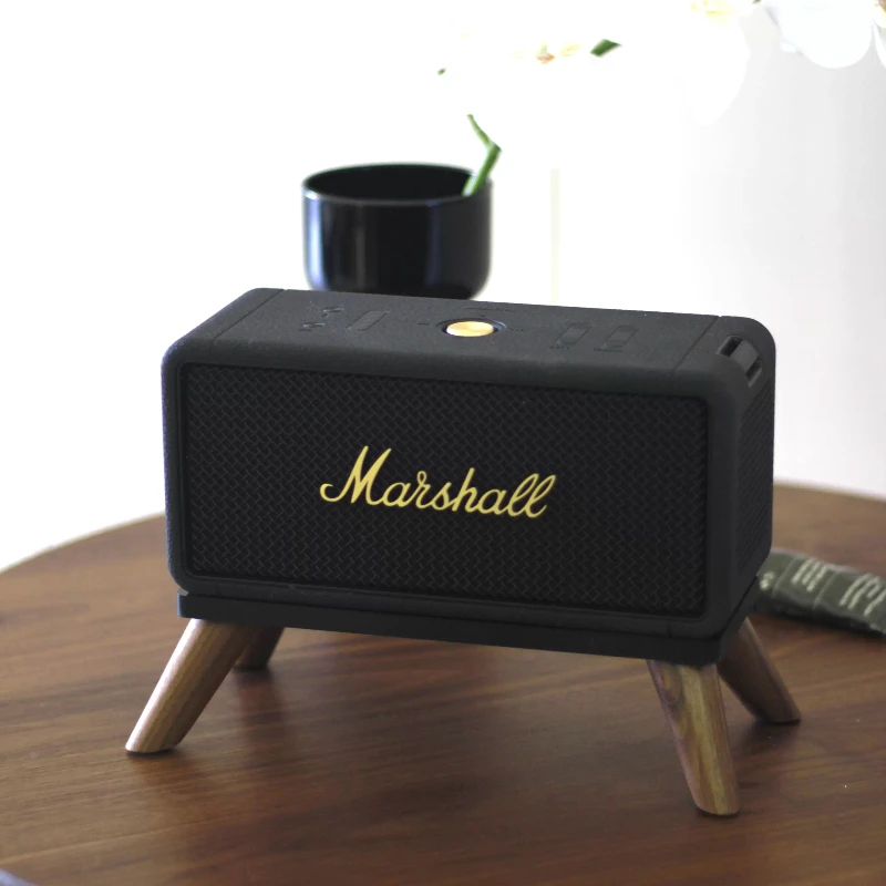 Speaker Base Desktop Stand Applicable for Marshall EMBERTON/MIDDLETON Solid Wood Desktop Stand Non-slip Shock-absorbin