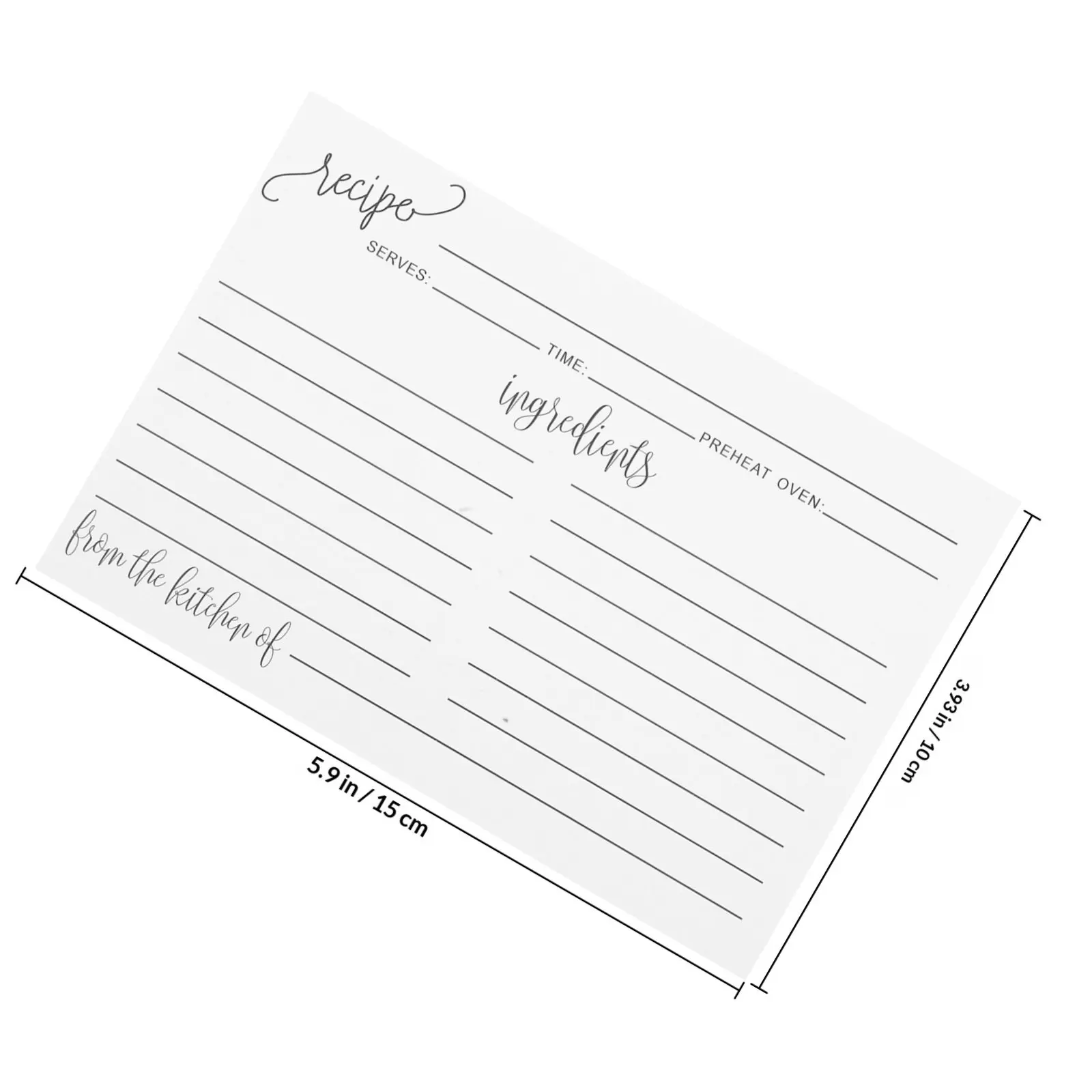 50Pcs Blank Recipe Cards Creative Minimalist Design Smooth Writing Recipe Cards for Baking Formulas Drink Recipes Bbq Eats Chef