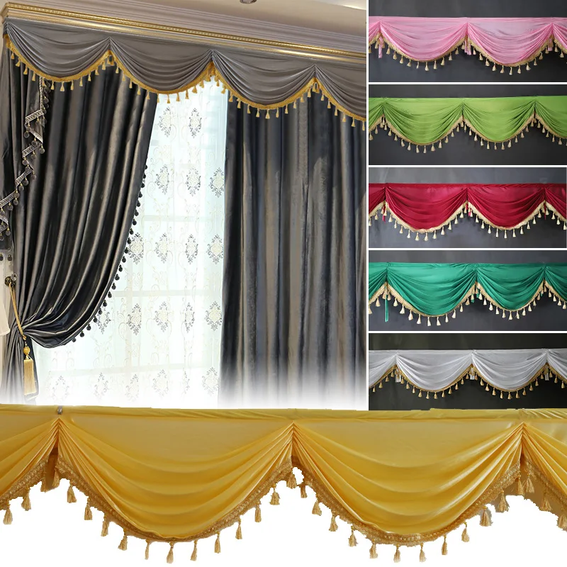 

1M Mulcolored Backdrop Tassel Ice Silk Swag Drape Valance Backdrop Curtain Wedding Stage Background Event Party Decoration