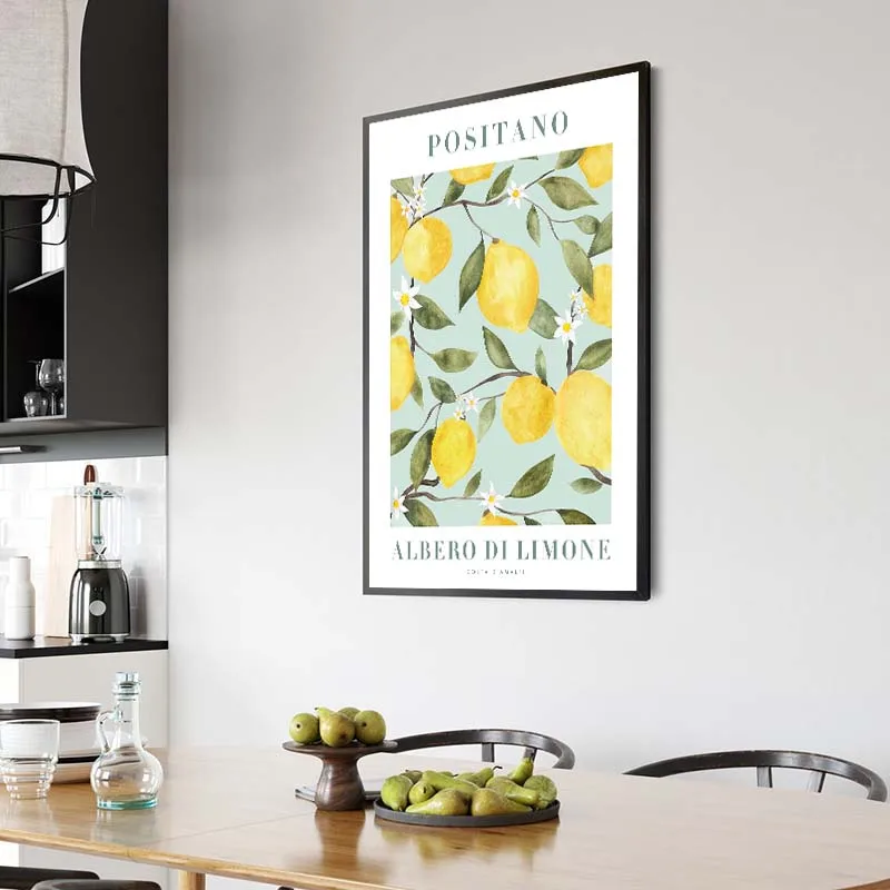 Lemon Orange Poster Decorative Coffee Prints Wall Painting Fabric Flower Canvas Picture Abstract Wall Art Home Decor Cuadro