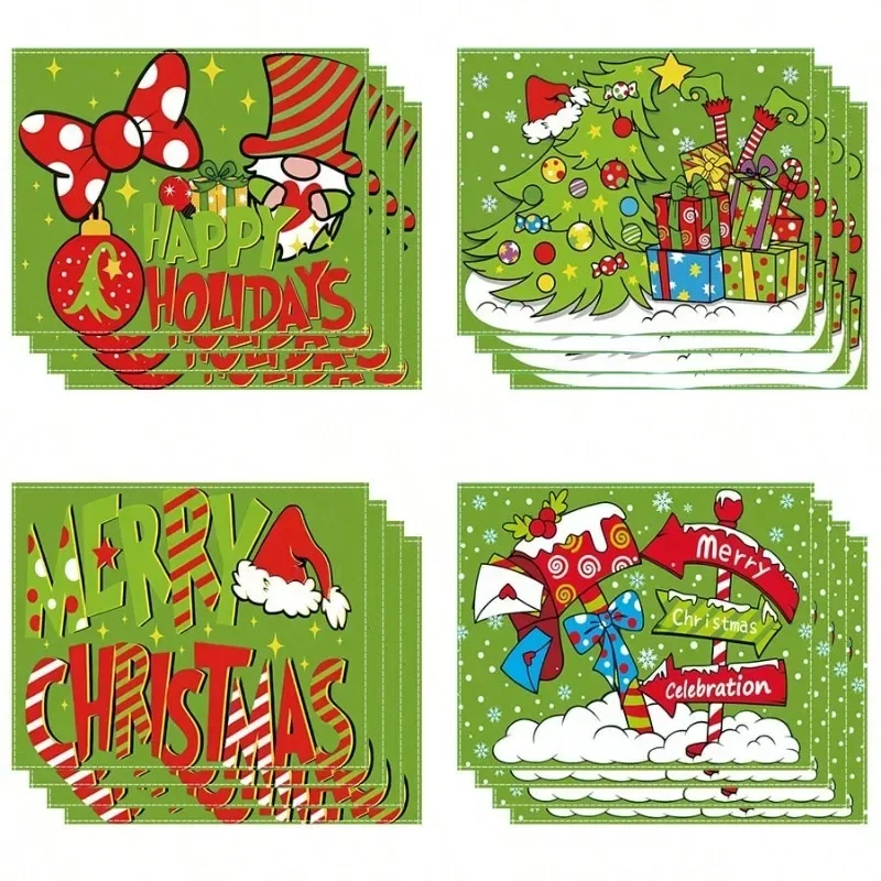 Christmas Placemats Xmas Tree Plastic Place Mats Box Table Mats Christmas Theme Kitchen Placemats For Christmas Table Decoration