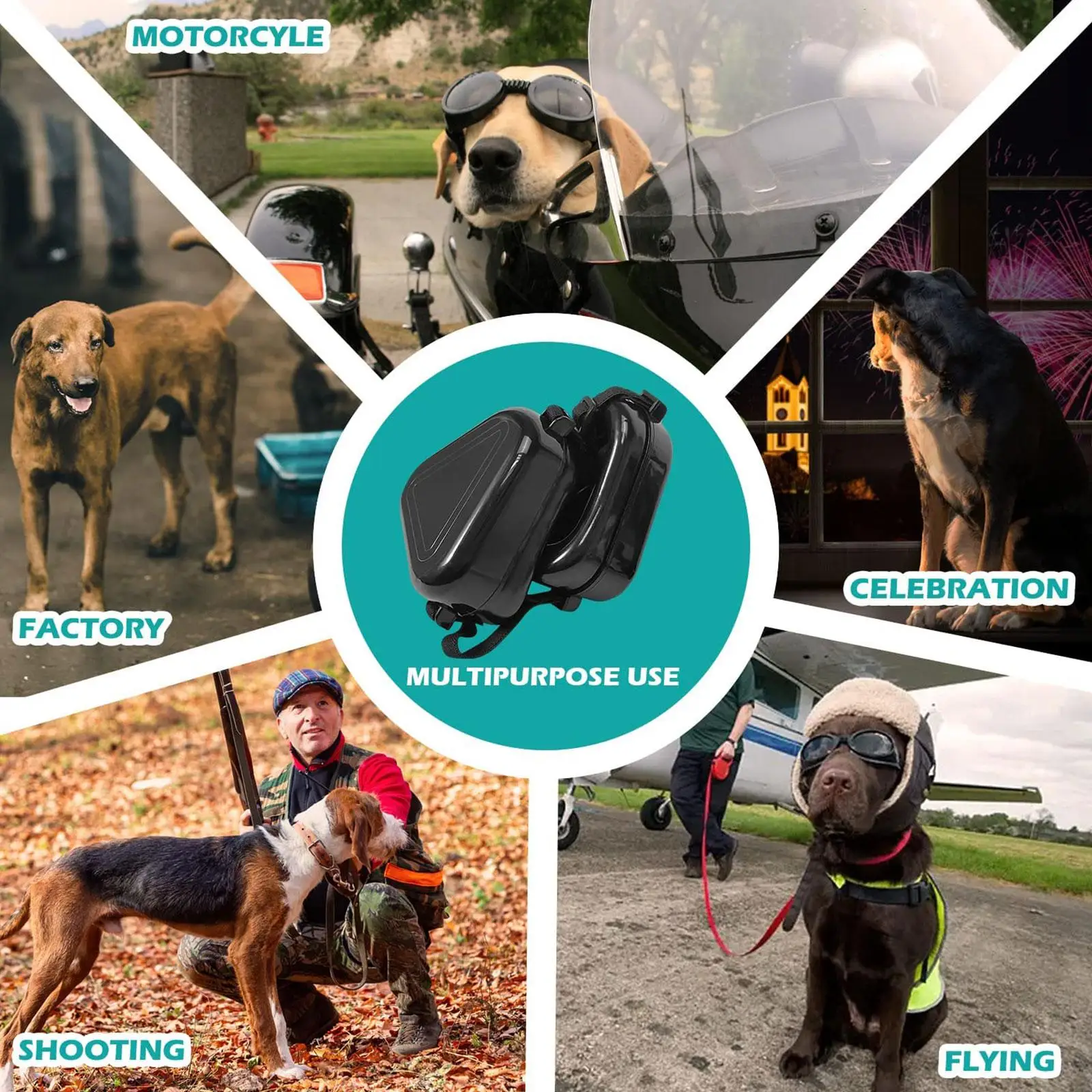 

Dog Noise Reduction Earmuffs Adjustable Elastic Straps Animal -worn Hearing Ear Cover For Fireworks Thunder C7t2