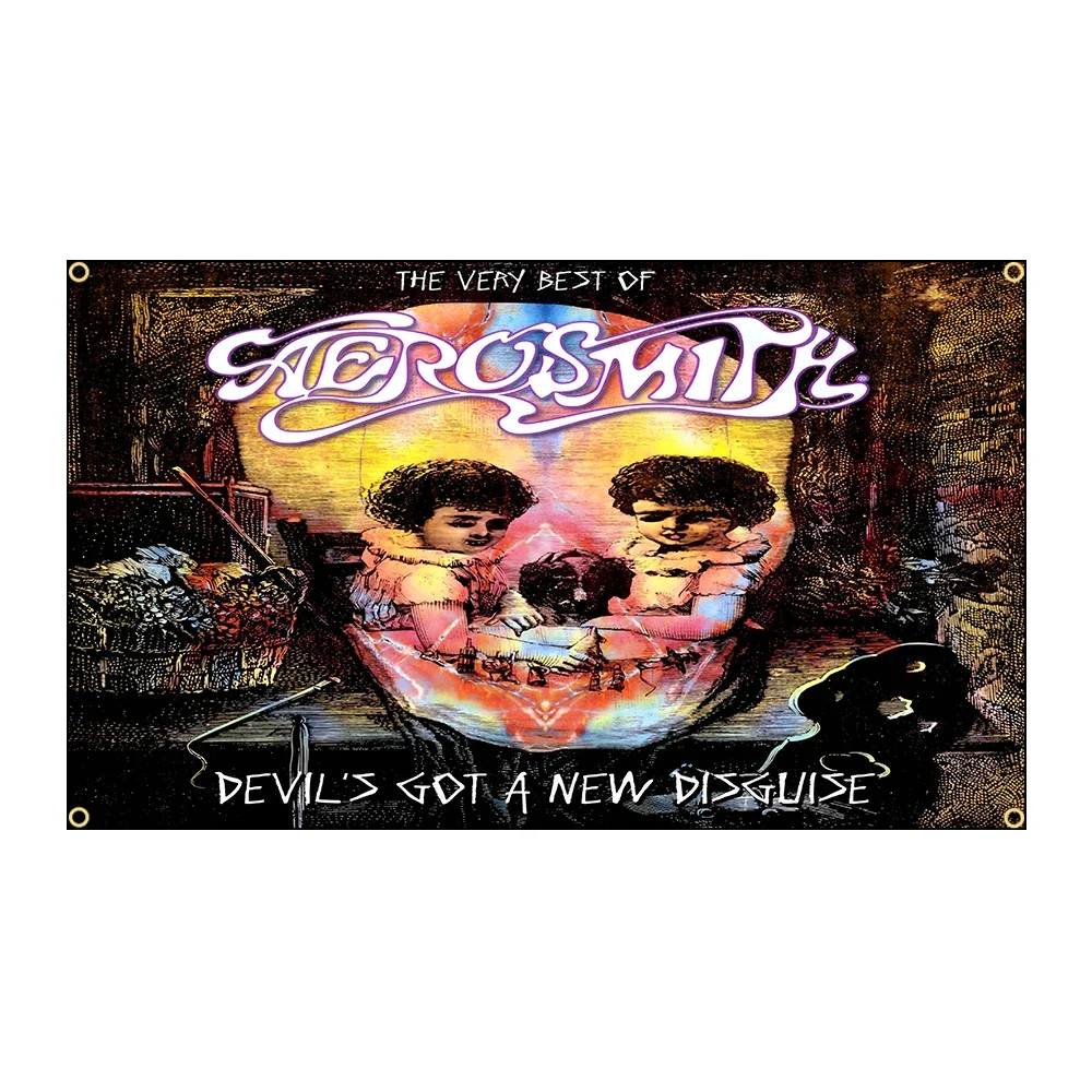 A-Aerosmiths Heavy Rock Band Flagge aus Polyester, bedrucktes Banner für Garagenwandkunst, Außendekoration