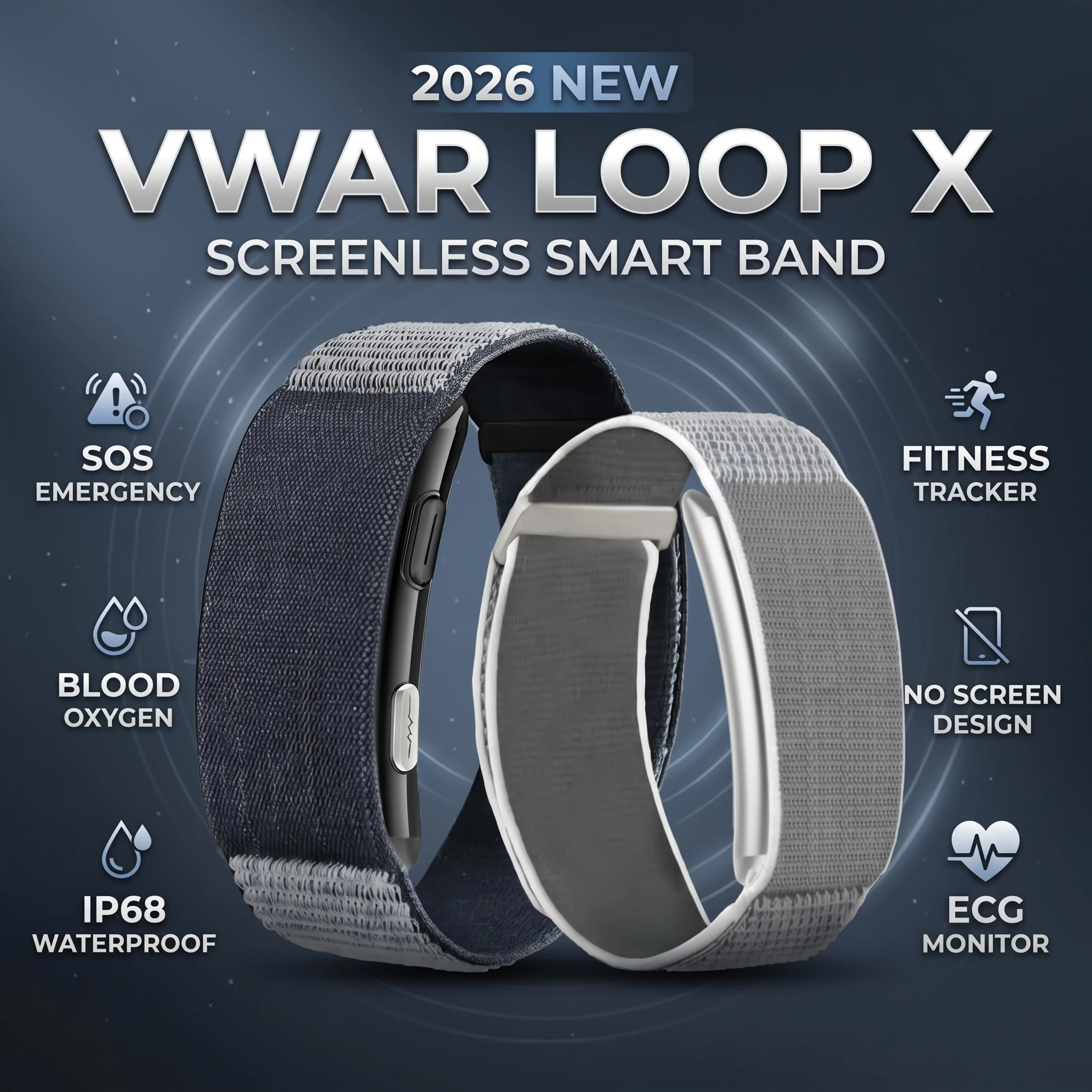 VWAR NEW ECG Smart Band Heart Rate Blood Oxygen Body Temperature IP68 Waterproof 180+Sports Modes Fitness Tracker Smart Bracelet