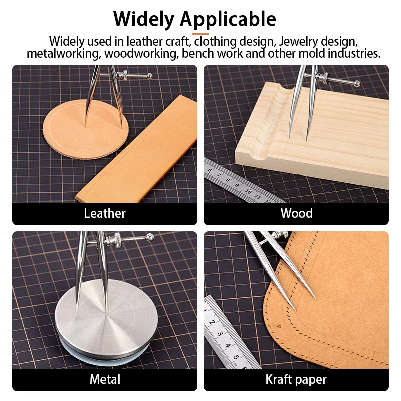 High Polished Wing Divider Precision Scale Spacing Compass Leather Splitter Tools for Metal,Wood,Craft,Jewelry