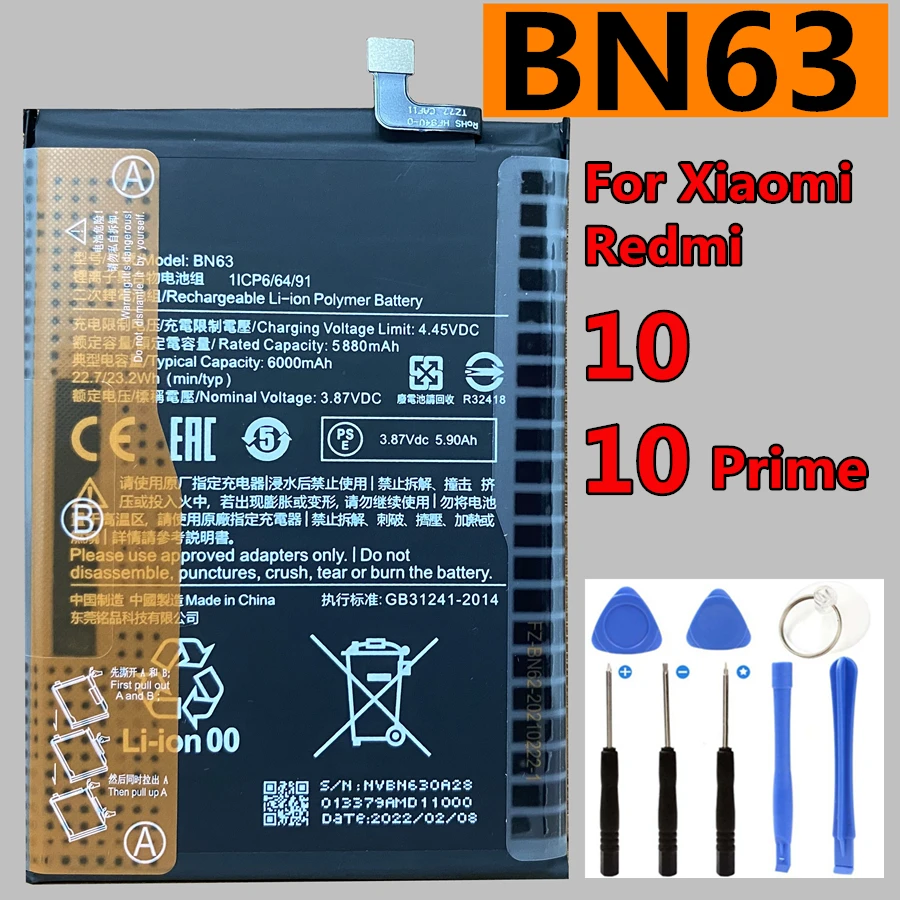 Original BN53 BN62 BN63 BN5A BN5D Battery for Xiaomi Redmi Note 11 11s 9T 9 10T 10 Pro 10 Prime Global Poco M2 M3 M4 Pro 4G 5G