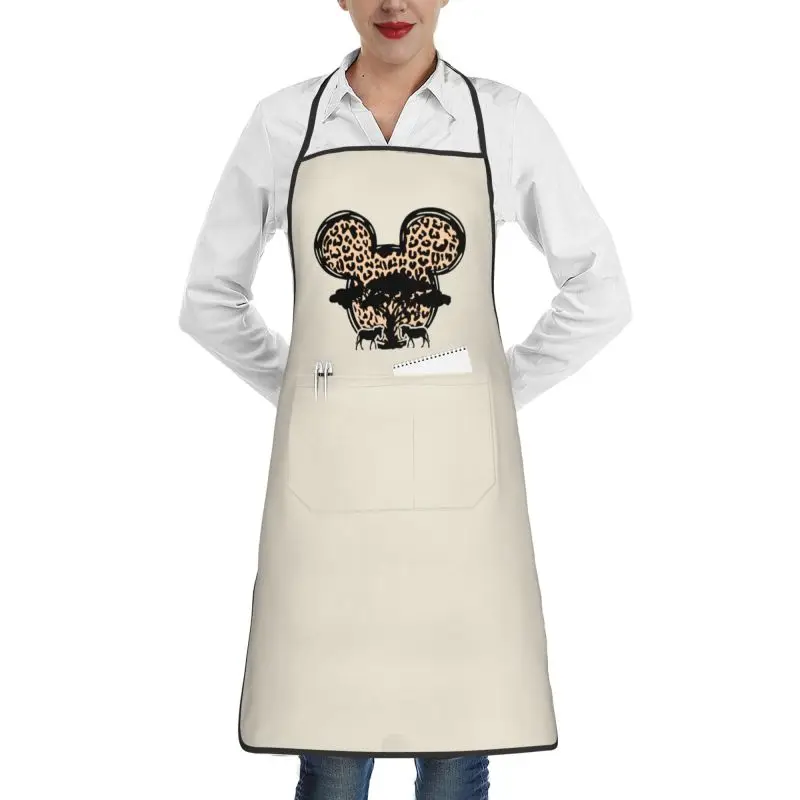 

Cartoon Printed Apron Work Kitchen Waiter Apron Cooking Baking Restaurant Aprons With Pockets Print Logo Pure Color Work Apron