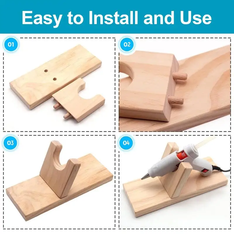 Imagem -03 - Universal Hot Glue Guns Holder Hot Melt Glue Guns Suporte Suporte Base de Máquina Cremalheira de Madeira