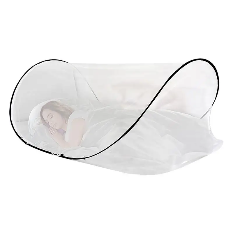 Fly Netting For Bed Adjustable Fly Net Tent Pop Up Fine Mesh Folding Fly Screen For Baby Adults Trip Suitable For Single Bed