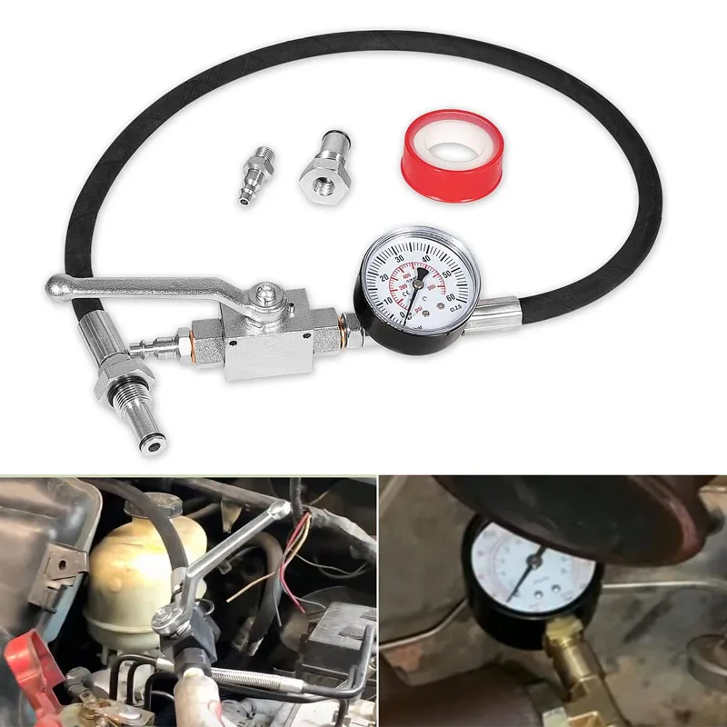 High Pressure Oil System IPR Air Test Tool Set with Gauge Air Meter for Ford 6.0L/7.3L Powerstroke