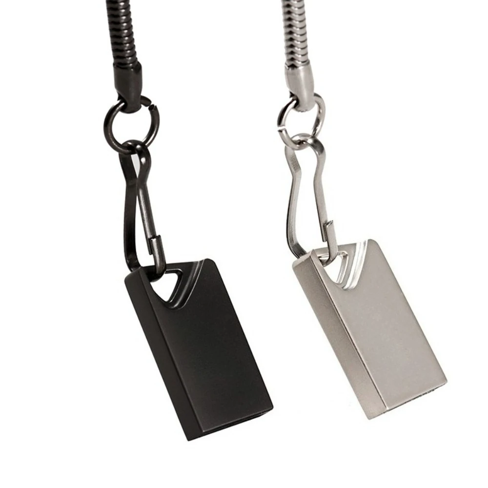 Super Mini USB-Stick 128GB Metall-Pen-Drive 64GB Schwarz Silber Speicherstick Geschäftsgeschenke Pendrive 32GB Schlüsselanhänger U-Disk