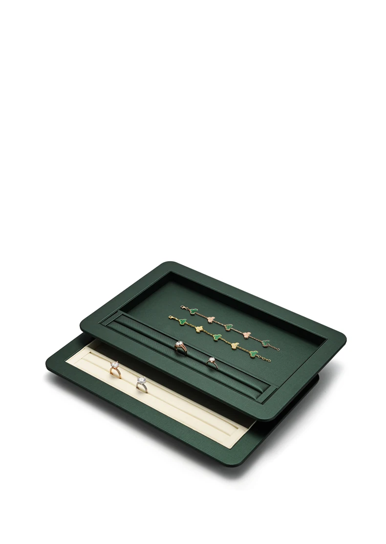 Oirlv Schmucktablett, Premium-Organizer für Ringe, Ohrringe und Armbänder, elegantes weiches Futter, perfekt für die Präsentation und Aufbewahrung von Schmuck – Detail 7