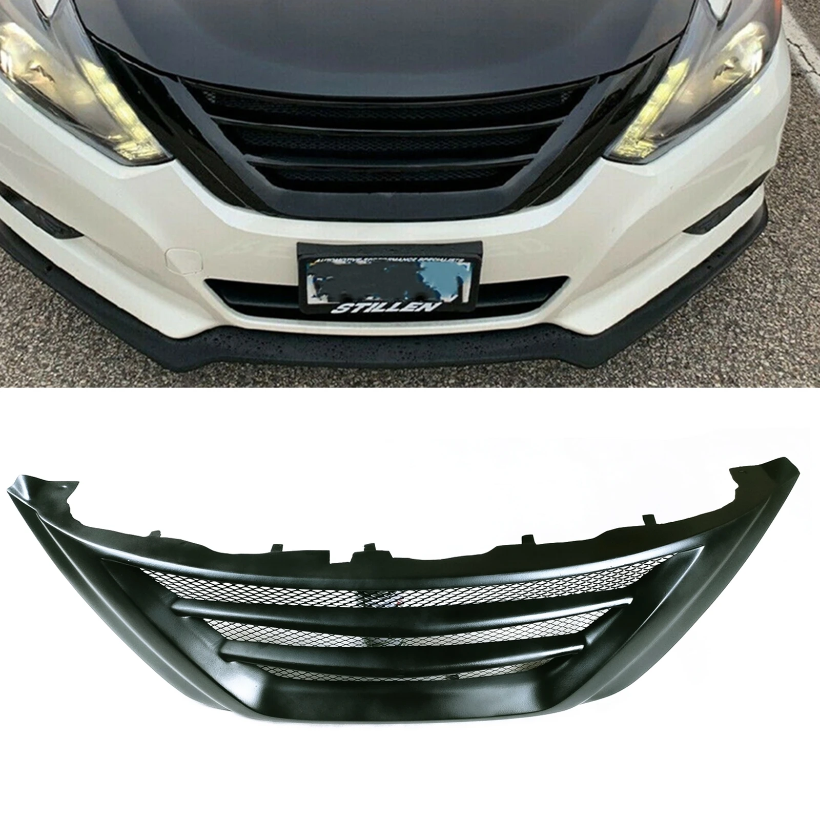 

Front Grille For Nissan Teana Altima 2016-2018 Fiberglass/Carbon Fiber Car Upper Bumper Intake Hood Cover Mesh Grid Racing Grill