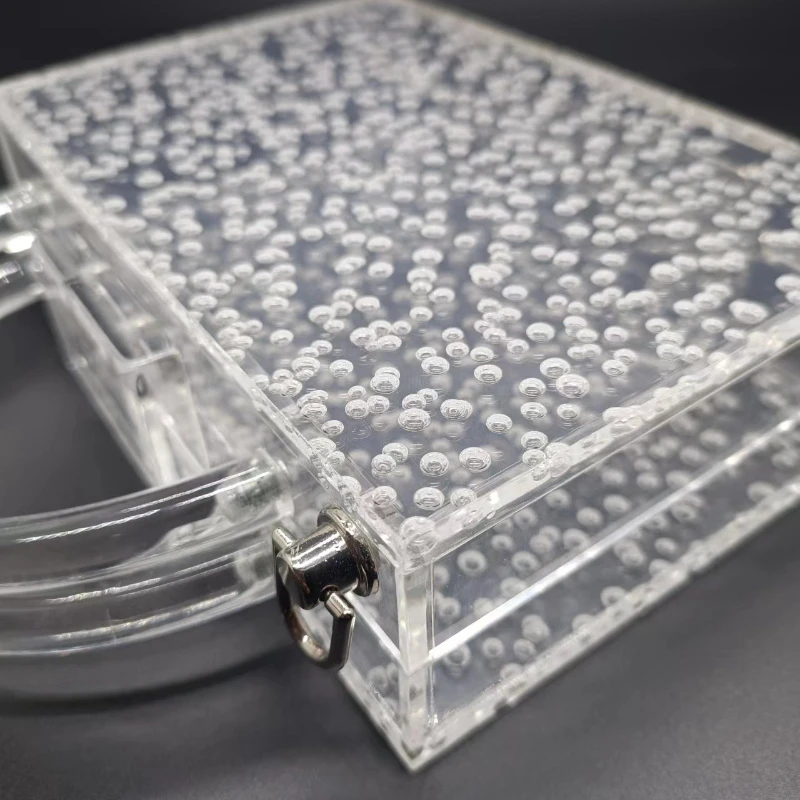 Acrylic Bubble Transparent Bag New Trendy Evening Clutch Handbag Designer Luxury Brand Bags Square Women's Shoulder Tote Wallet - Image 4