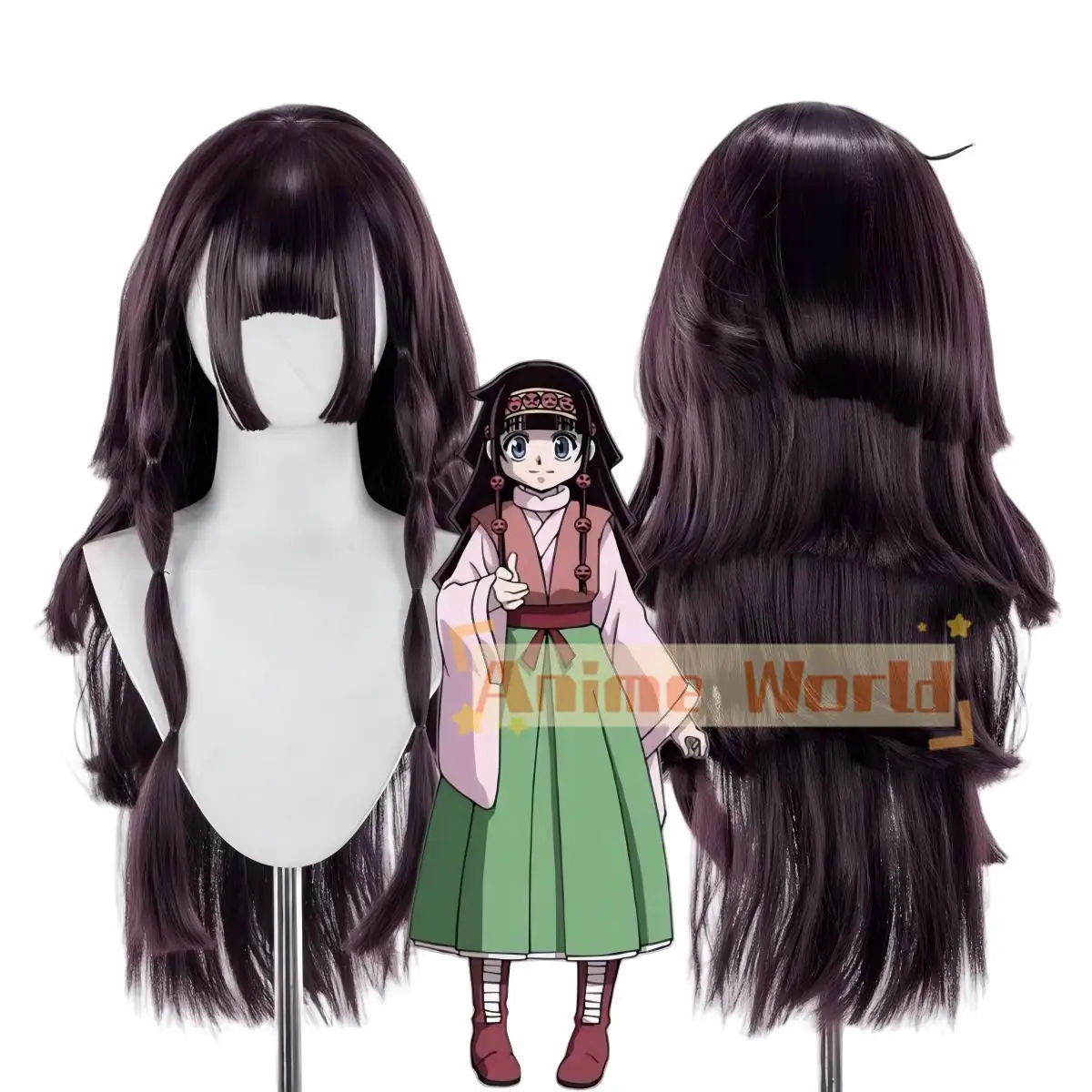 

Anime Alluka Zoldyck Cos Cosplay Wig Halloween Carnival Party Props Synthetic Hair Heat Resistant Fiber + Wig Cap
