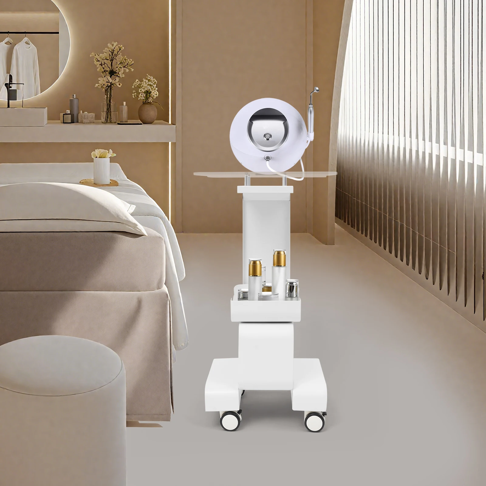 15 كجم/33LBS صالون المتداول عربة تسوق 76 سنتيمتر/30In سبا صالون تجميل معدات التخزين حامل آلة المنظم عربة سبا