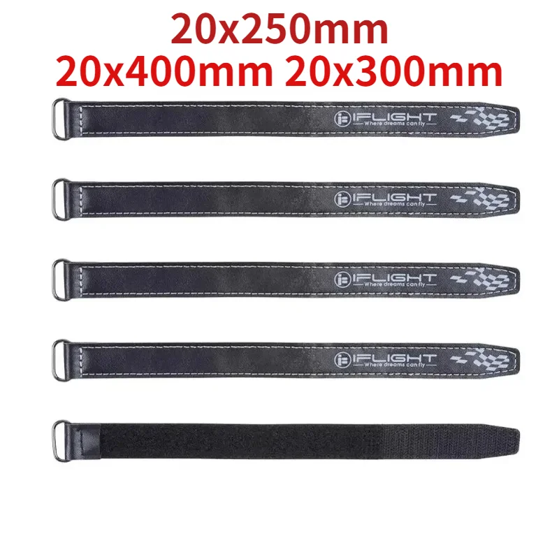 5pcs iFlight 20mm width 20x400mm 20x300mm 20x250mm  Microfiber PU Leather Battery Straps/Non-slilp FPV Belt Iron buckle