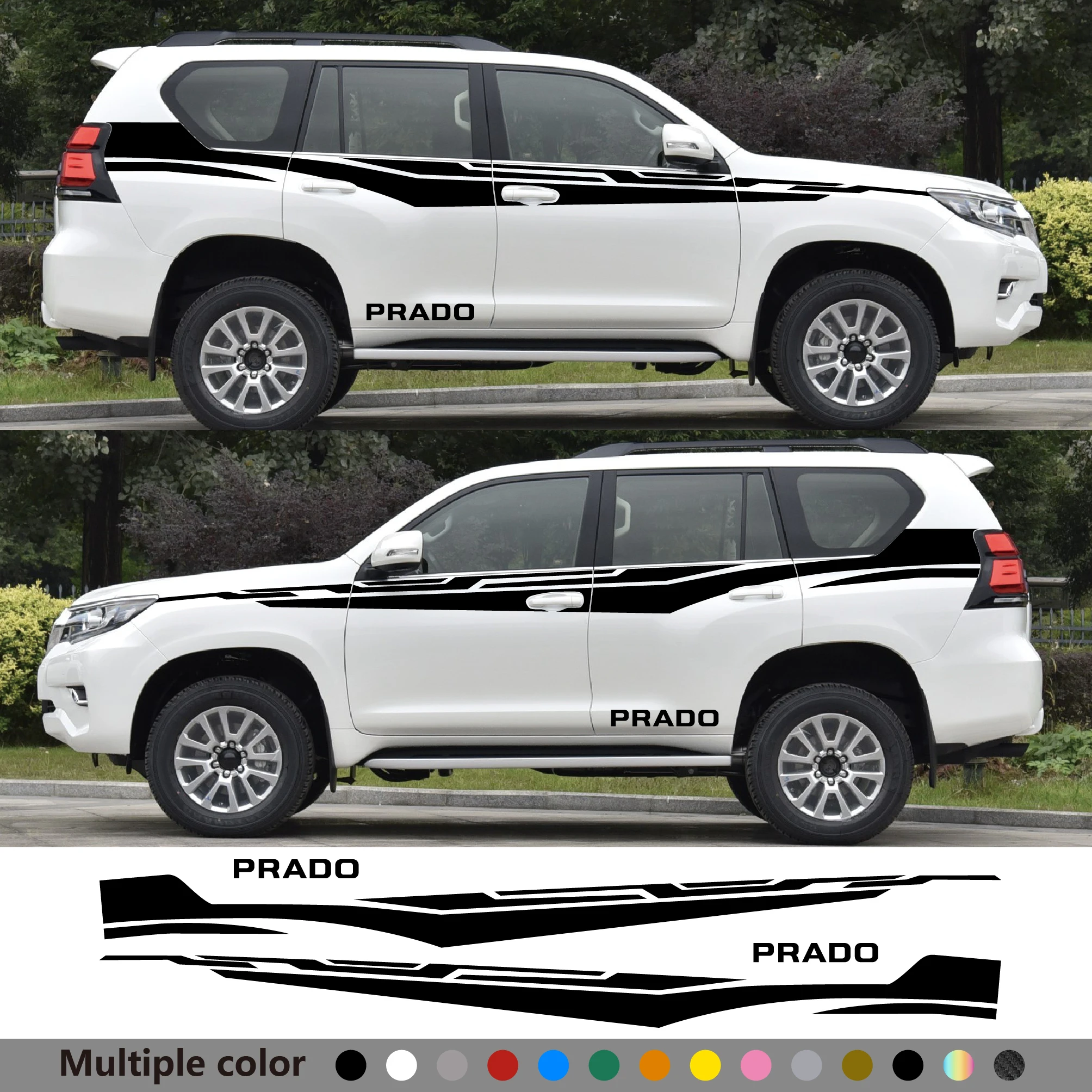 Car Stickers Vinyl Film Auto Door Side Styling Sport Racing Decals Apply for Toyota Prado Off-road DIY Car Tuning Accessories