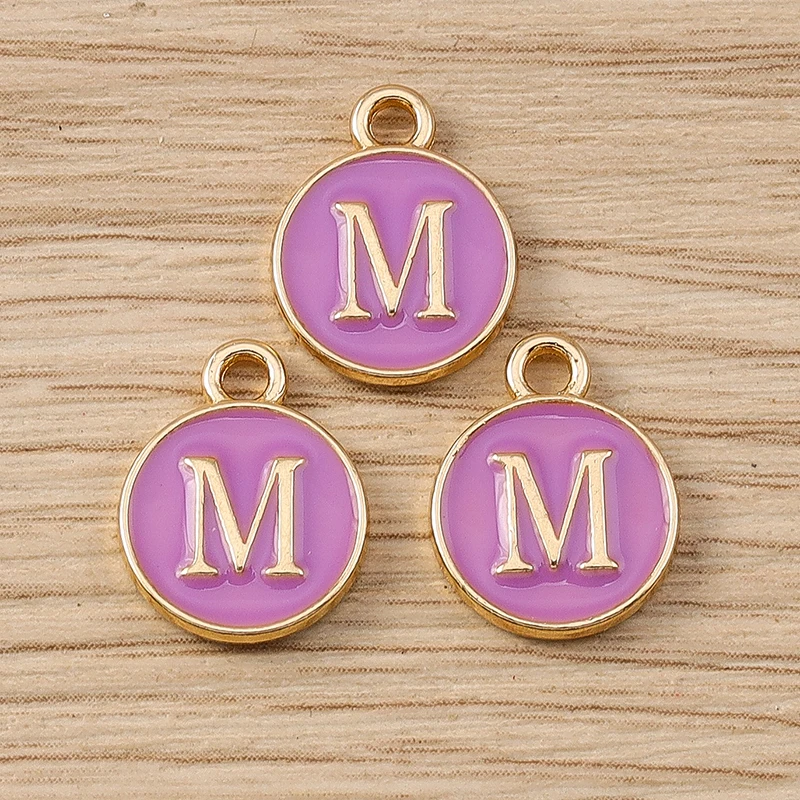 10 Stück 11 x 14 mm niedliche Emaille 26 A-Z Alphabet Buchstaben Charms Anhänger für Schmuckherstellung Ohrringe Halsketten DIY Bastelzubehör – Detail 15