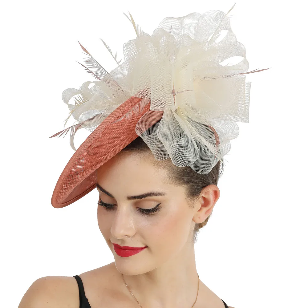 Moda nowa siateczkowa kwiat Fascinator kapelusz spinka do włosów eleganckie kobiety fantazyjne pokaż imprezowa, koktajlowa siatki akcesoria do włosów kapelusz ślubny spinka do włosów