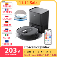 Proscenic Q8 Max Robot Vacuum and Mop Combo with Self-emptying Station Max 4200Pa Suction 3 Cleaning Modes APP Control for Floor