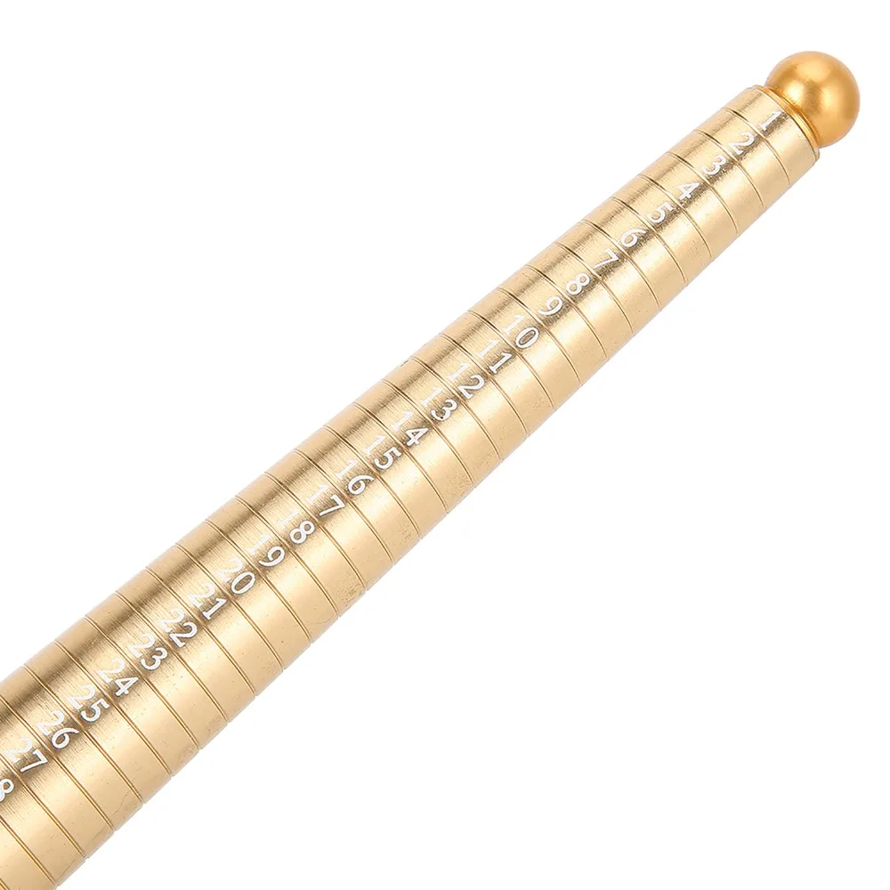 Professional Plastic Ring Gauge Mandrel Brass Orange Jewelry Tool Ring Measuring Tool Accurate Measurements