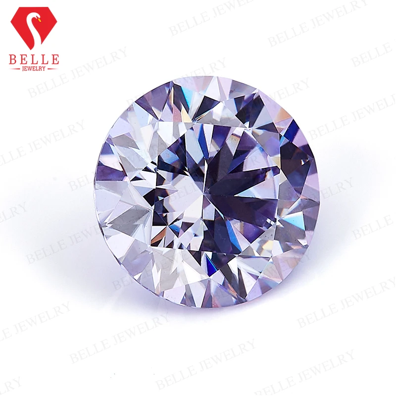 Hot Sale Light Purple Brilliant Round Cut 5-9mm Loose Moissanite Stones VVS1 Diamond Gemstone GRA Certificate Jewelry Making