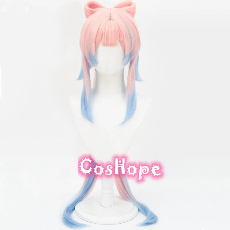 Kokomi Cosplay Wig 120cm Pink Mixed Blue Wig Cosplay Anime Cosplay Wigs Heat Resistant Synthetic Wigs 