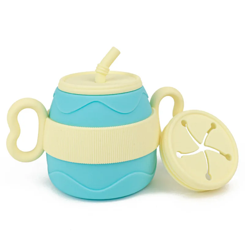 Baby Feeding Cups Portable Drinkware Sippy Cup Solid Food Container Snack Cup Toddlers Learning Cups Newborn Supplies Feeding