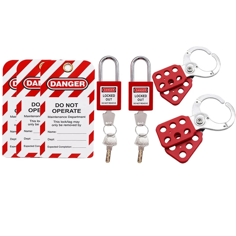 Lockout Tagout Set Group Lockout Hasps Universal Circuit Breaker Lockout With Black Pocket Bag