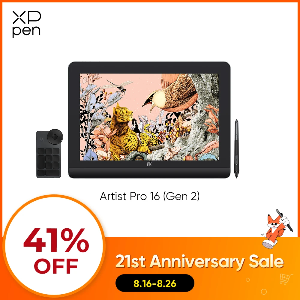 XPPen Artist Pro 16 (Gen 2) Monitor de mesa gráfica 16-Polegada Desenho Níveis de Pressão 16K Resolução 2.5K Windows Android Mac