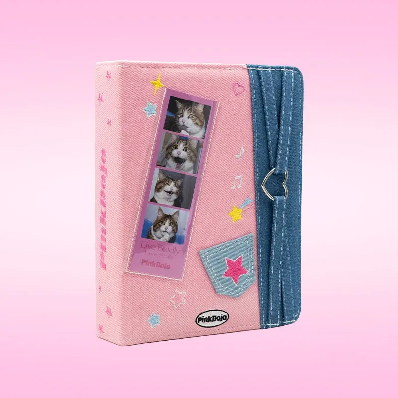 Y2K Denim A5 Fotoalbum 3 Zoll Karten Nachfüllbarer Ordner K-Pop Fotokartenhalter für Fans Polaroid Bildersammlung