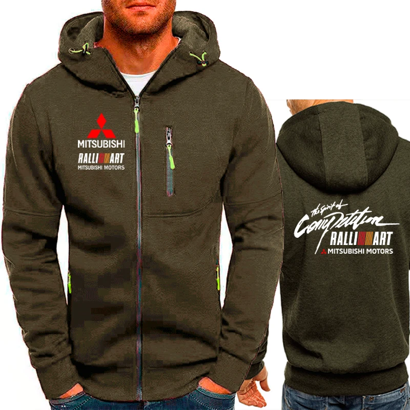 

2025 Mitsubishi Racing Team Official Jacket Sports Racing Suit Unisex Top Evo Retro Print Zipper Cotton Sports Cardigan Hoodie