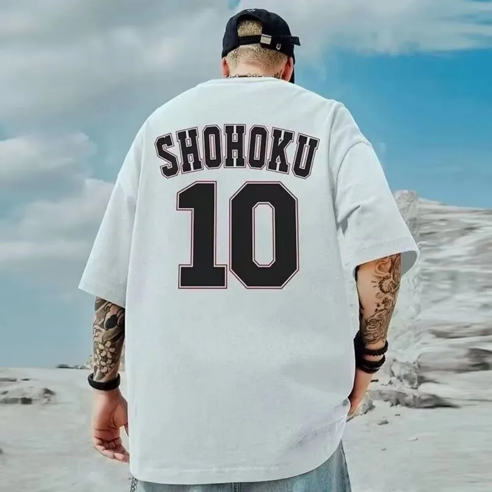 

Summer 6XL men's oversized fashionable loose American basketball size 10 printed short sleeved round neck versatile trendy coupl