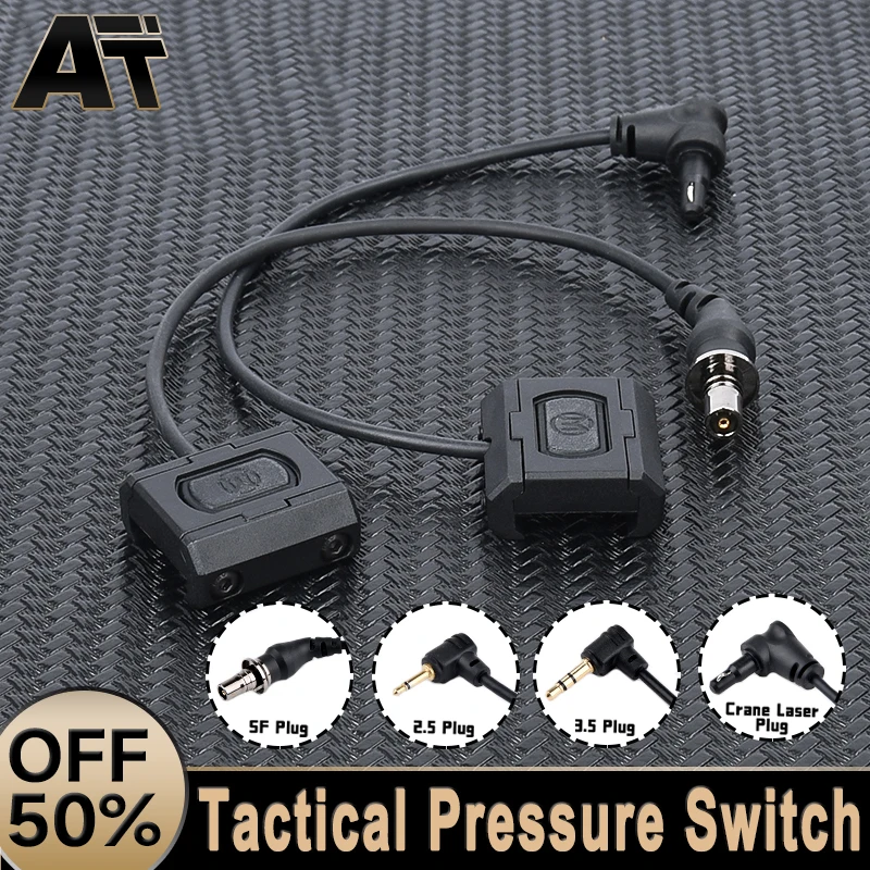 

Tactical Modbutton Flashlight SF Crane Laser 2.5mm 3.5mm Plug Pressure Switch Fit 20mm Picatinny M-Lok Keymod Rail Hunting Parts