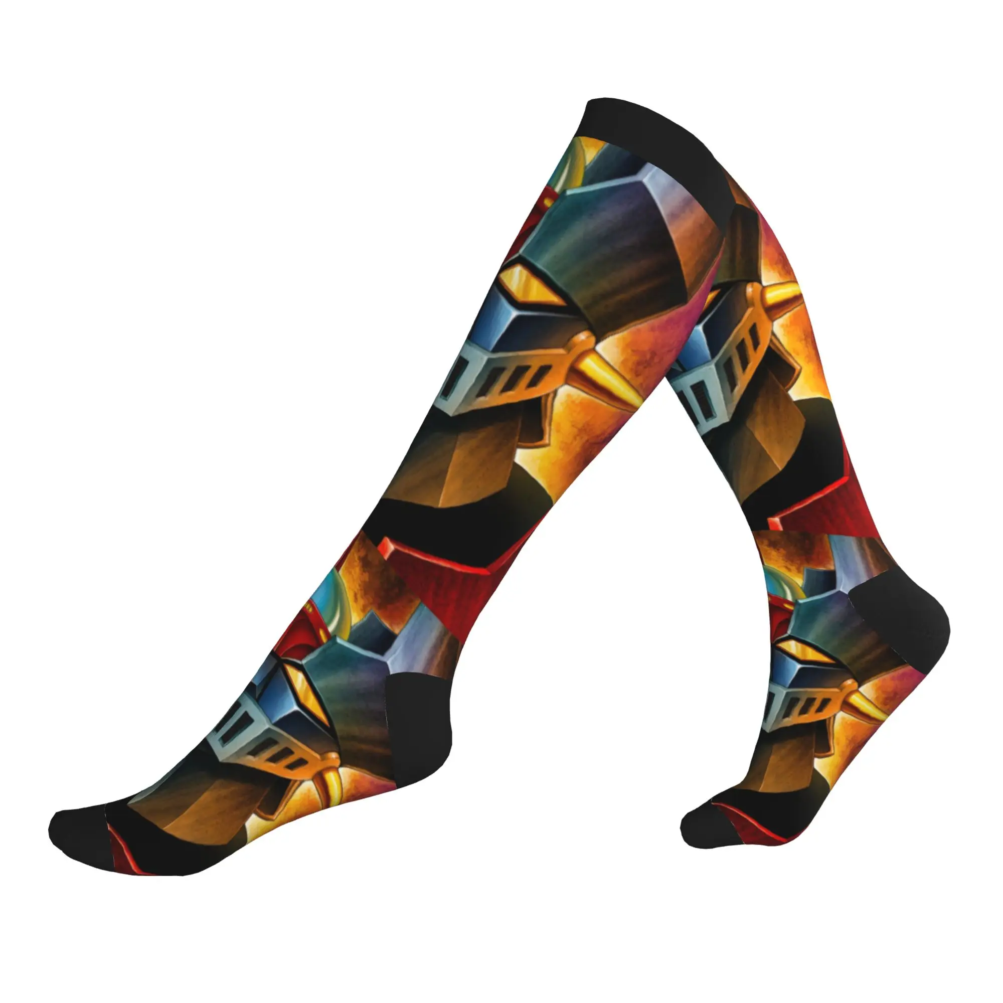 Calcetines Harajuku UFO Robot Mazinger Z para hombre y mujer, calcetines deportivos cálidos con estampado 3D de Anime Manga, calcetines deportivos de compresión para fútbol