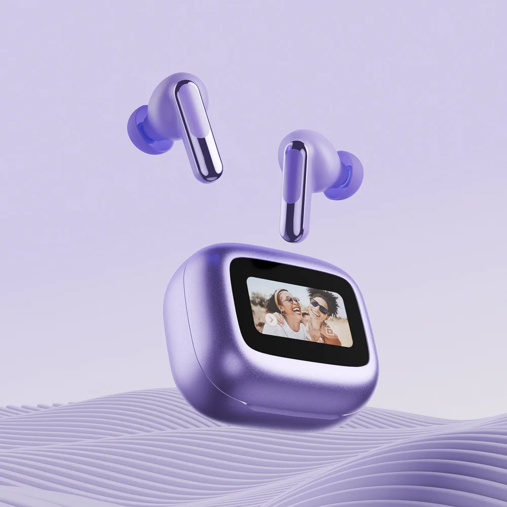 【HTC NE54】 سماعات بلوتوث V6.0 AI مترجم شاشة LCD سماعات أذن OWS مشبك أذن سماعات رأس لاسلكية للحد من الضوضاء