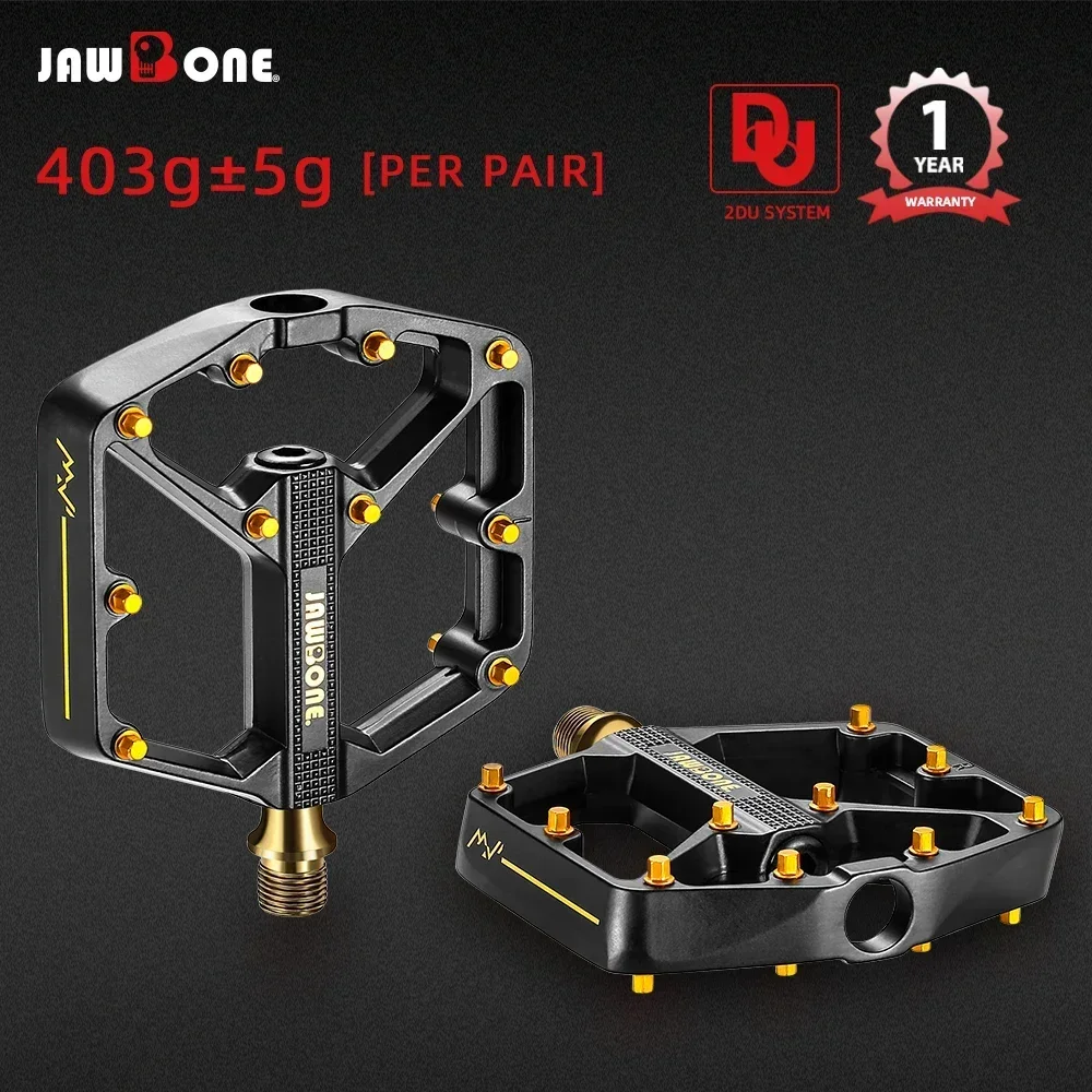2025 Jawbone MTB Flat Pedals Ultralight CNC Aluminum Platform with Replaceable Pins 9/16